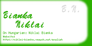 bianka niklai business card